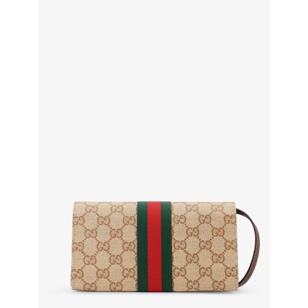 Gucci Women Gg Fabric Shoulder Bag With Nastro Web Detail - Picture 2 of 4